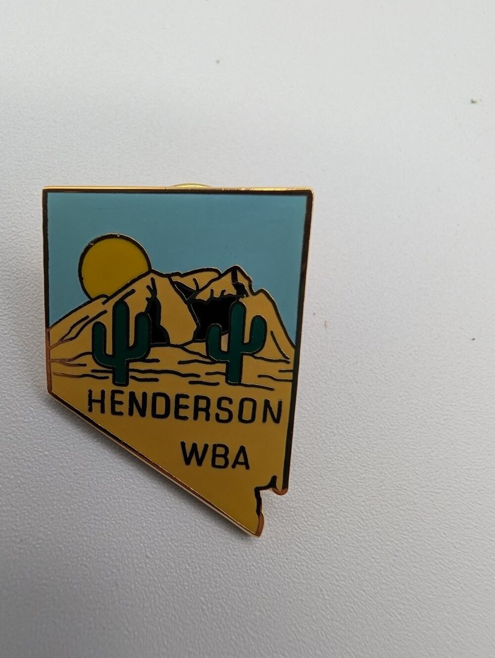 Henderson WBA Nevada State Map Desert Landscape Sports Pinback Pin Bowling